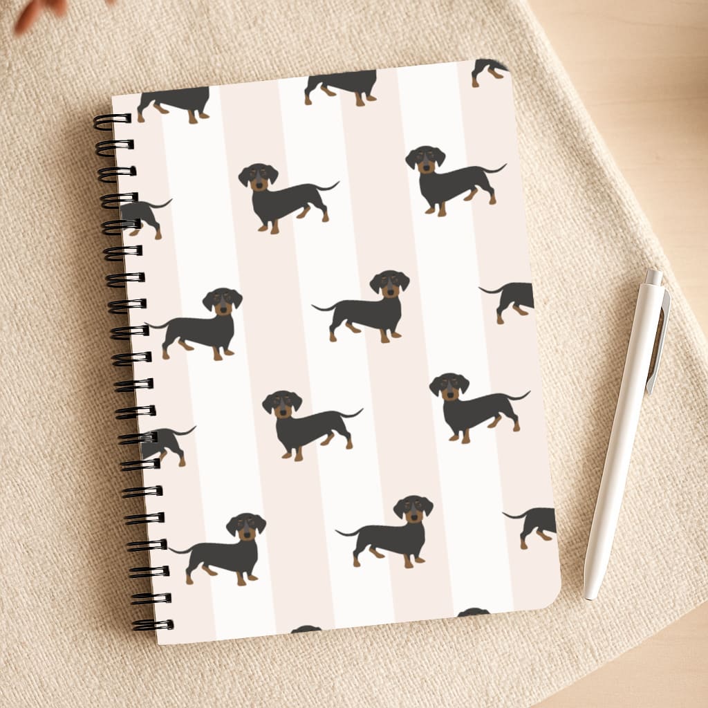 Striped Dachshund - Dog Pattern Notepad