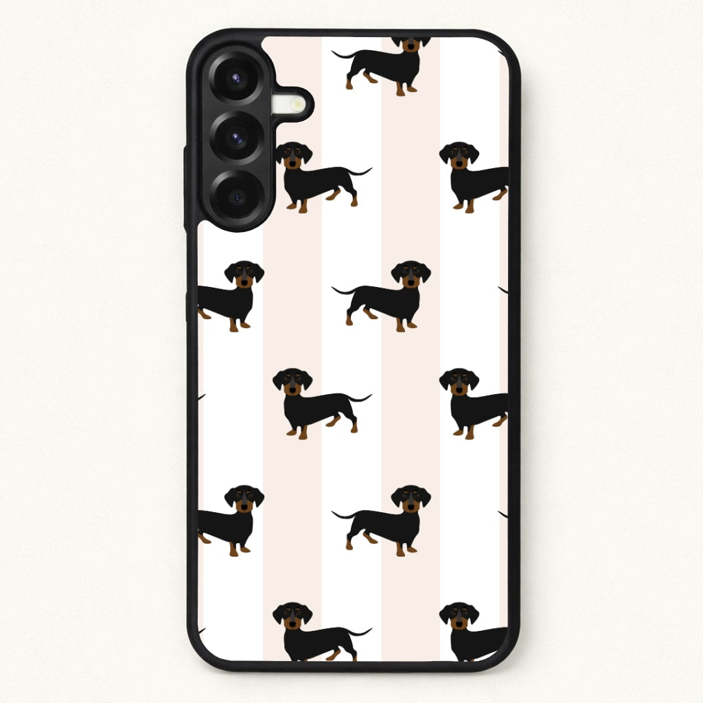 Striped Dachshund - Dog Pattern Phone Case for Galaxy A17