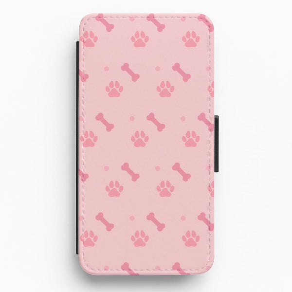 Dog And Paw - Dog Pattern Flip / Wallet Phone Case