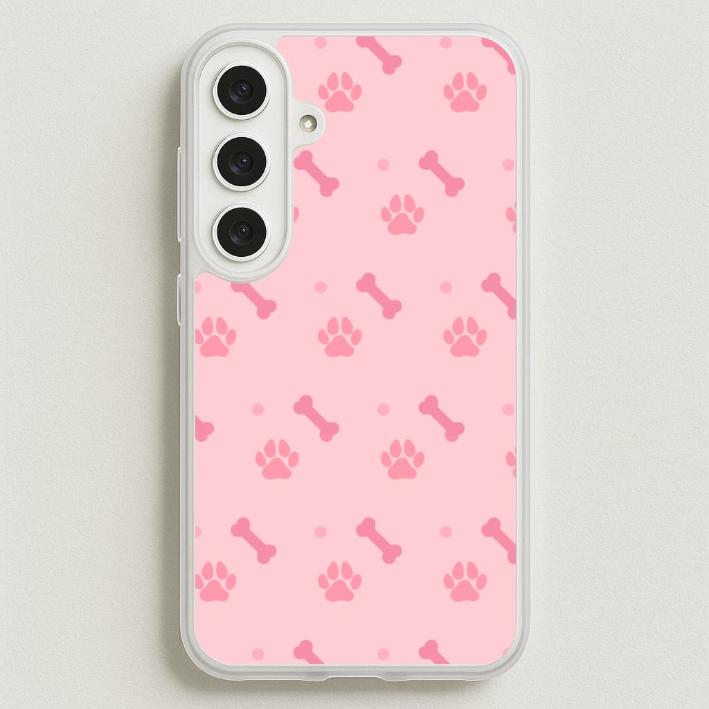 Dog And Paw - Dog Pattern Phone Case for Galaxy S25FE