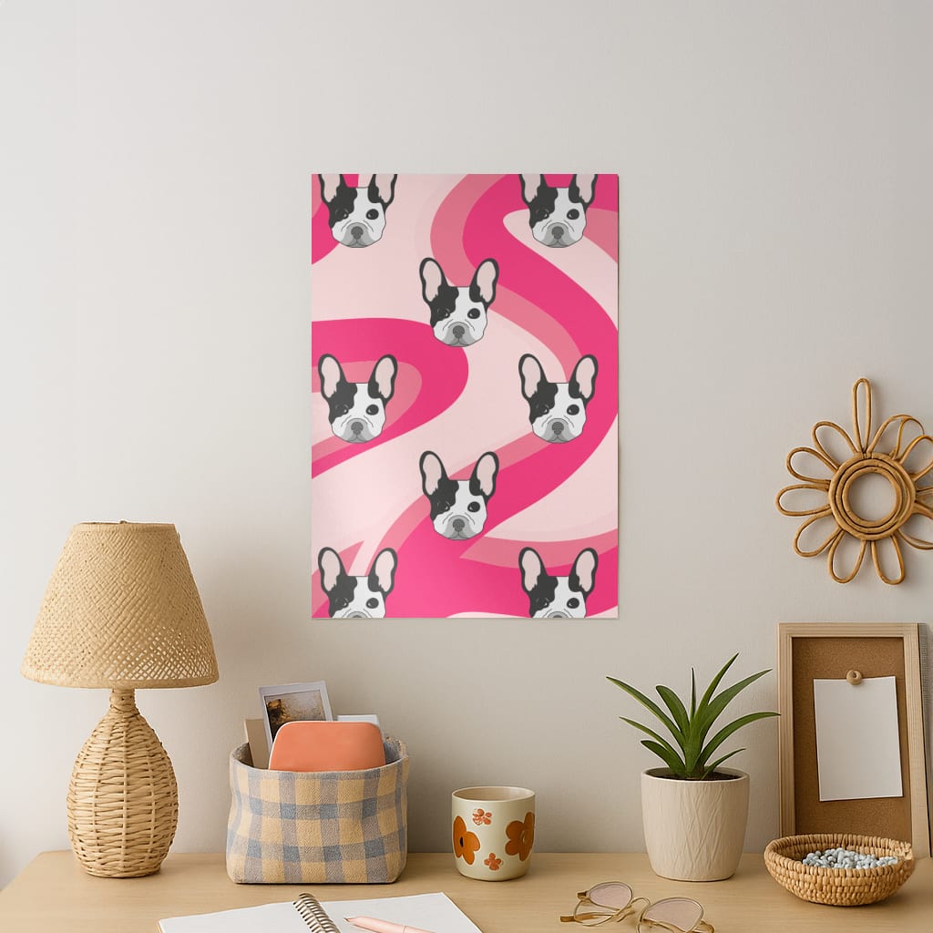 Abstact Frenchie - Dog Pattern Art Print