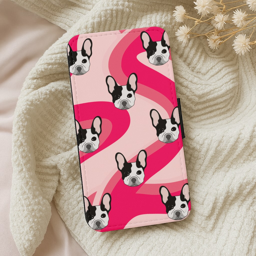 Abstact Frenchie - Dog Pattern Wallet Phone Case