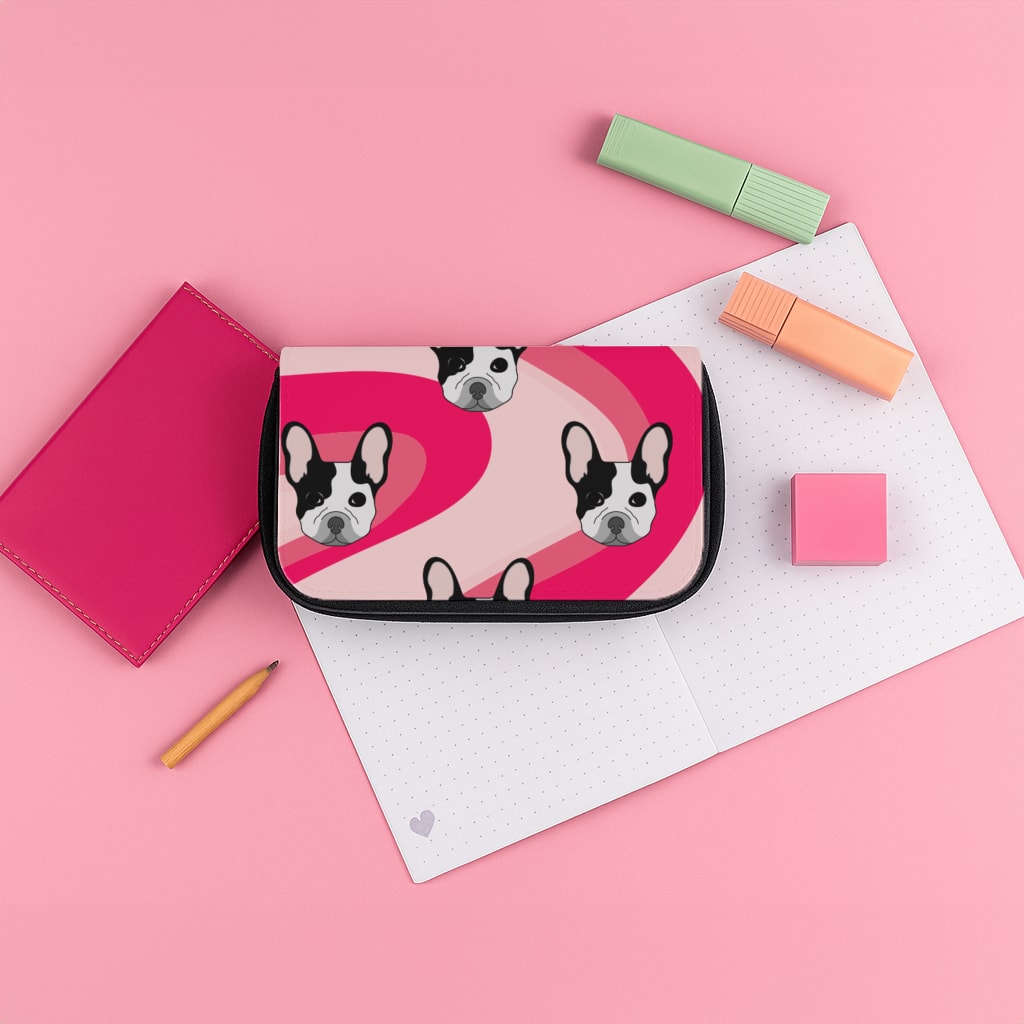 Abstact Frenchie - Dog Pattern Pencil Case