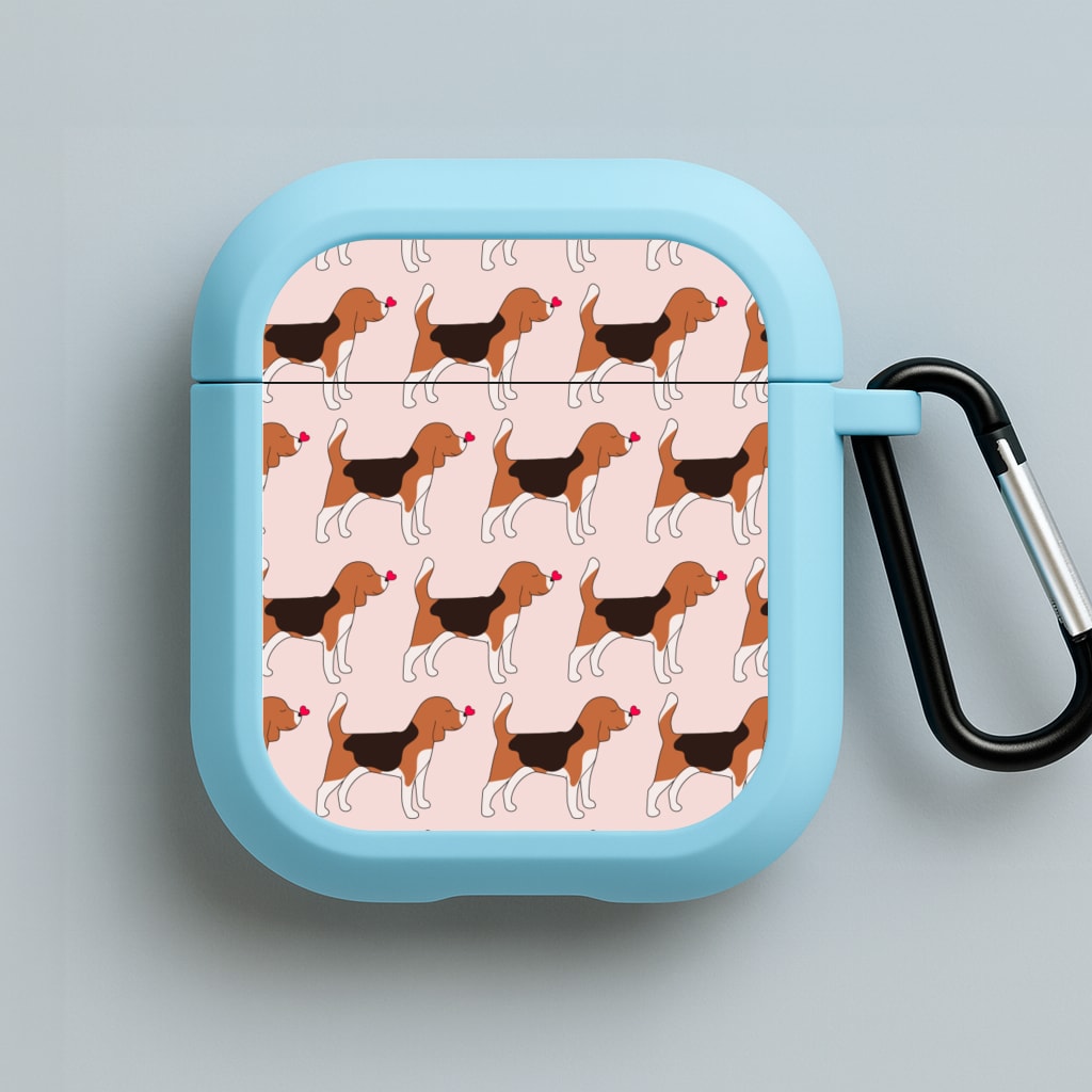Love Beagle - Dog Pattern Blue AirPods Case