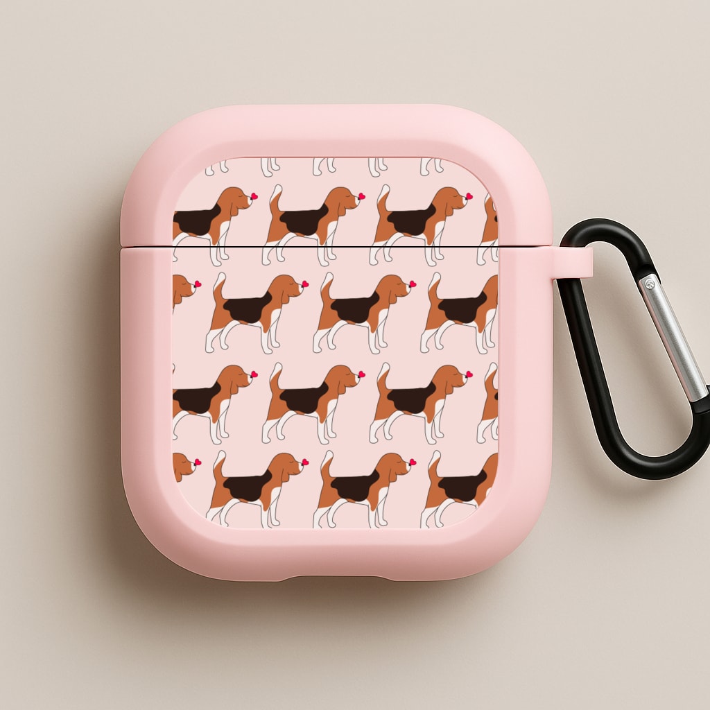 Love Beagle - Dog Pattern Pink AirPods Case