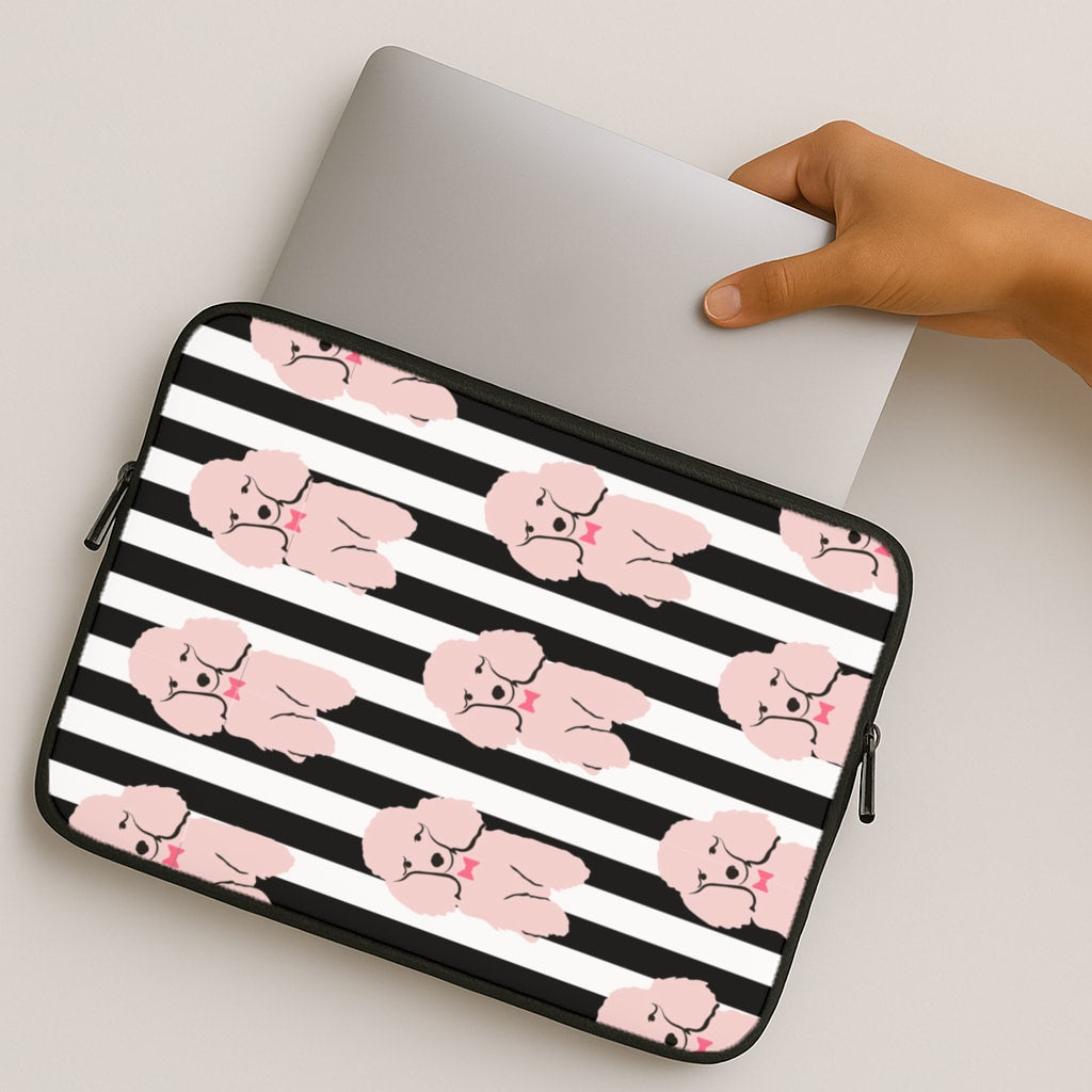 Striped Poodle - Dog Pattern MacBook Case