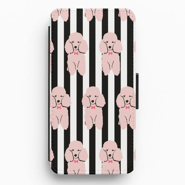 Striped Poodle - Dog Pattern Flip / Wallet Phone Case