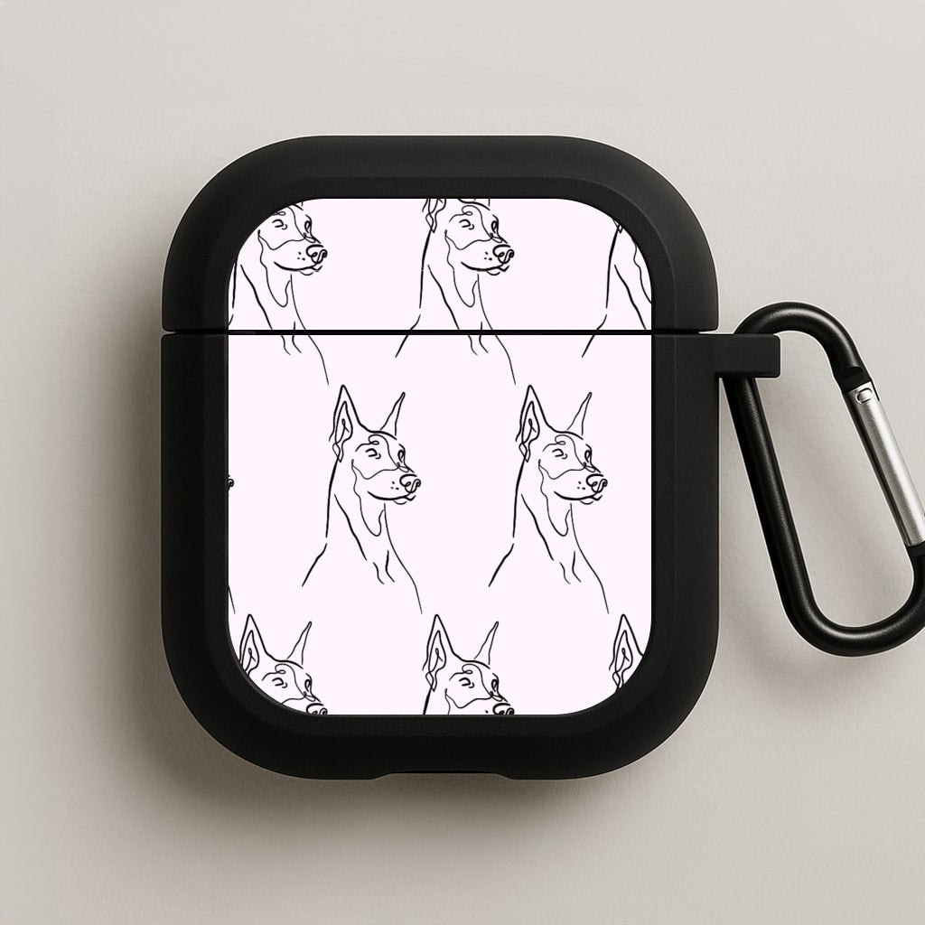 Dobermann Outline - Dog Pattern AirPods Case
