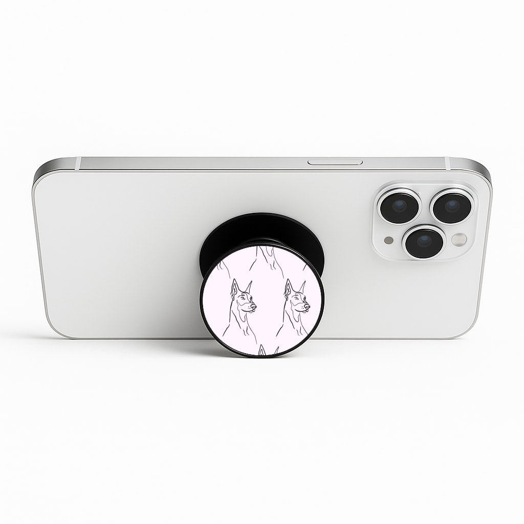 Dobermann Outline - Dog Pattern Phone Stand