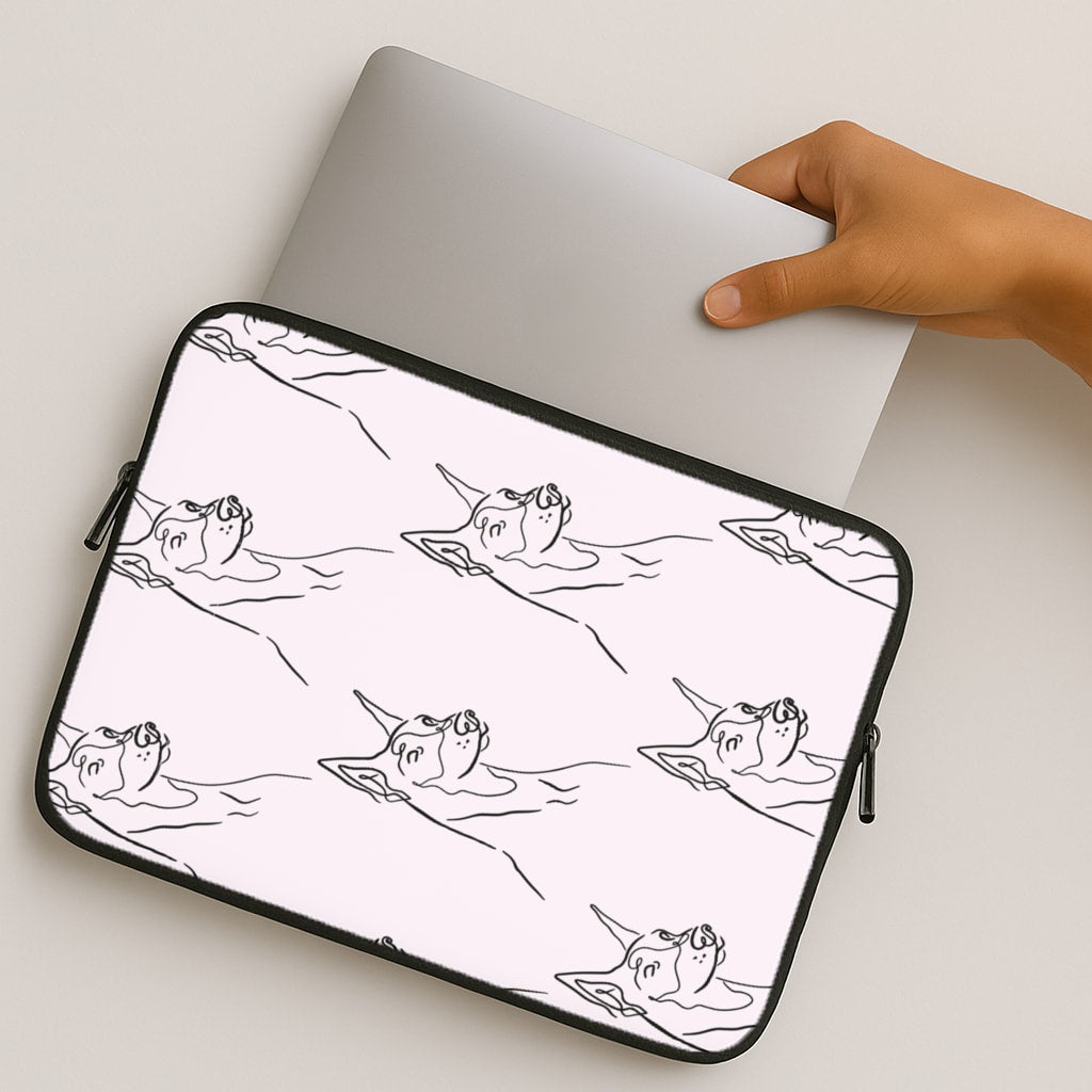 Dobermann Outline - Dog Pattern MacBook Case