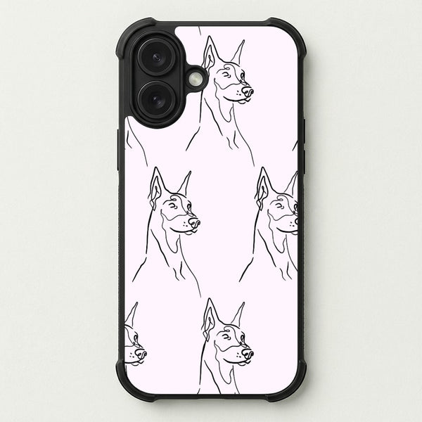 Dobermann Outline - Dog Pattern Phone Case — Bumper case