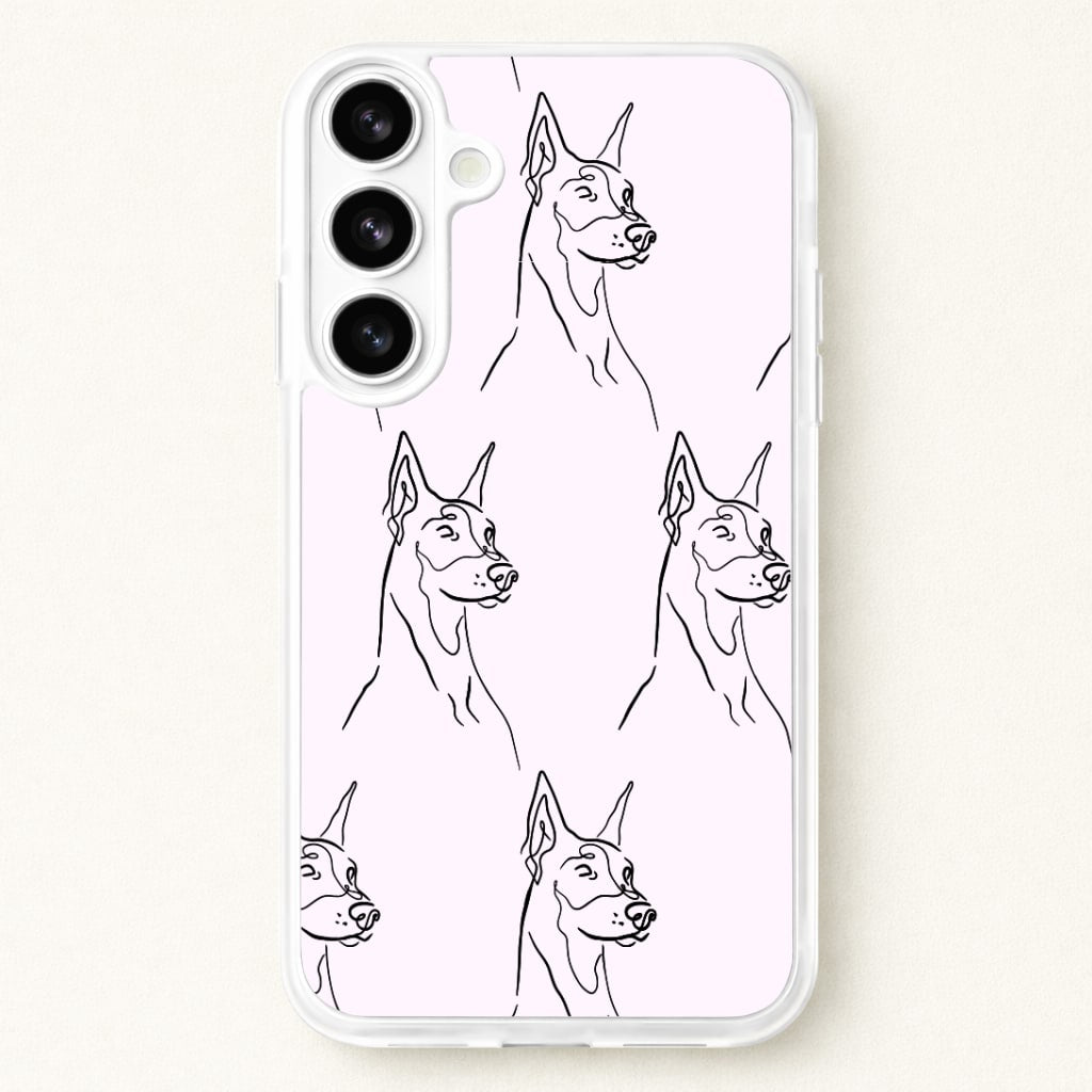 Dobermann Outline - Dog Pattern Phone Case for Galaxy S26