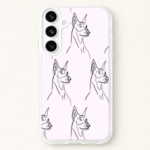 Dobermann Outline - Dog Pattern Phone Case for Galaxy S26 Plus