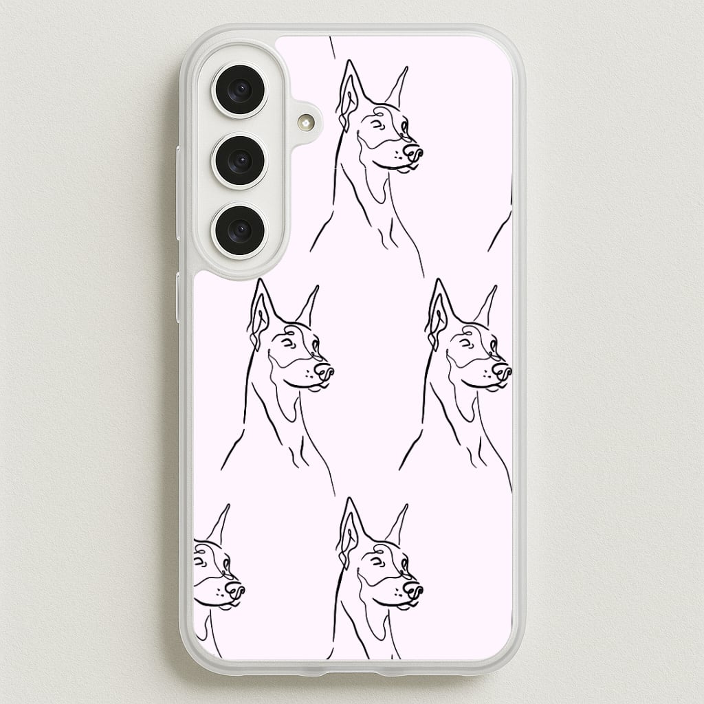 Dobermann Outline - Dog Pattern Phone Case for Galaxy S25FE
