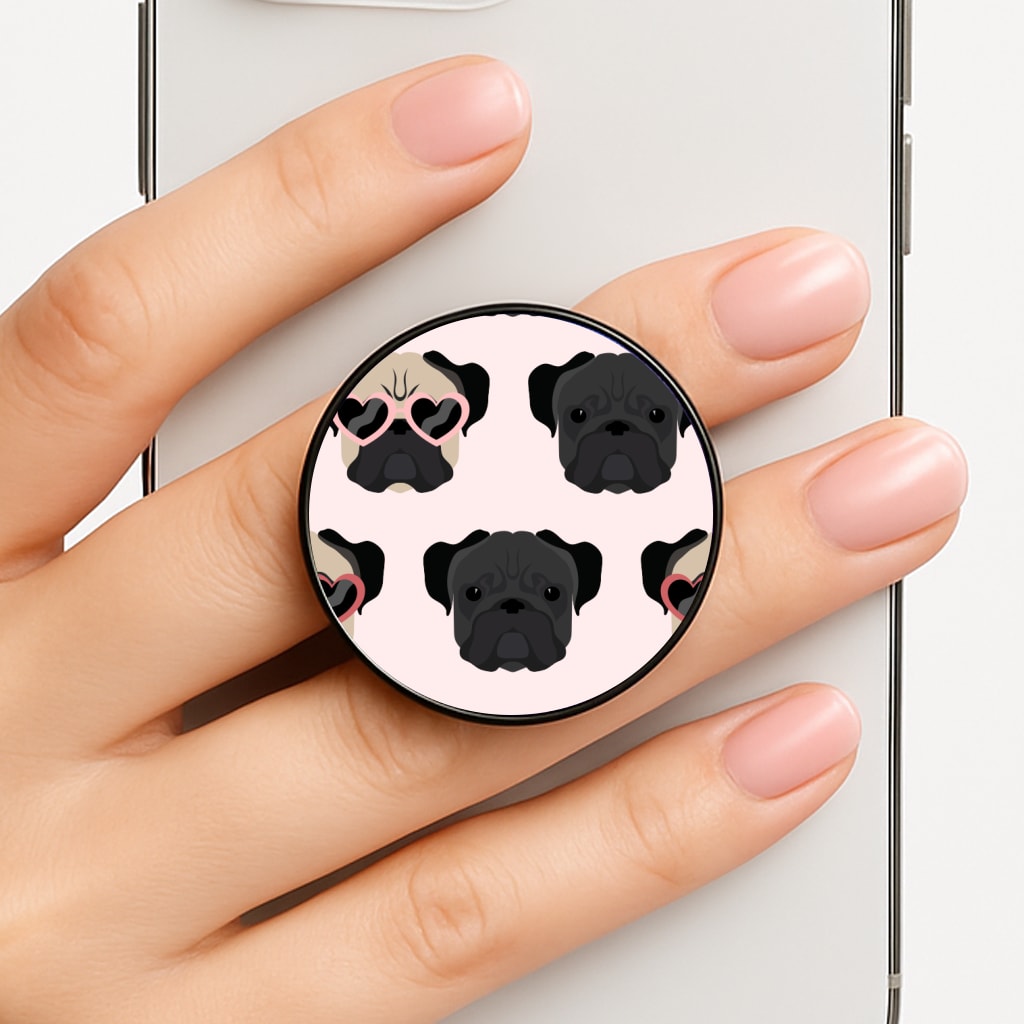 Sunny Pug Life - Dog Pattern Phone Grip