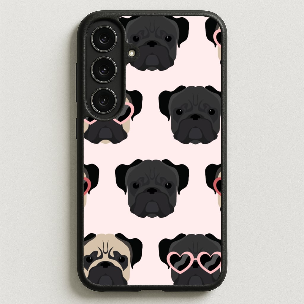 Sunny Pug Life - Dog Pattern Phone Case for Galaxy S25FE