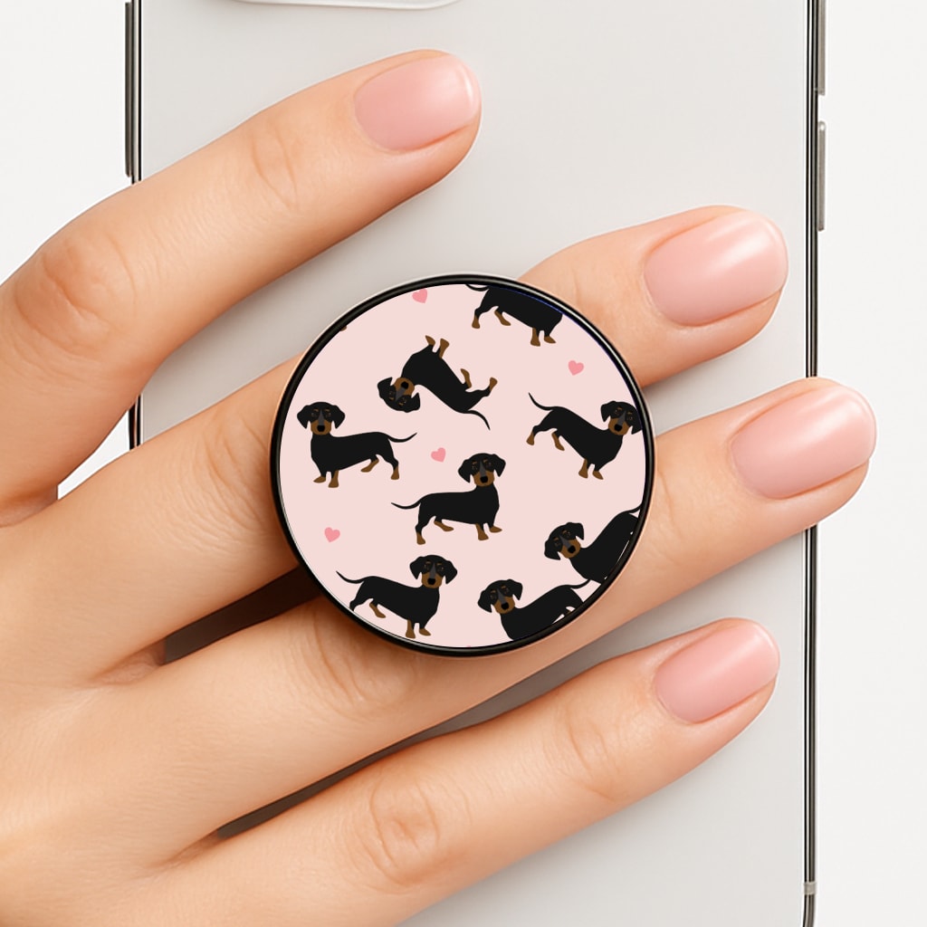 Heart Dachshund - Dog Pattern Phone Grip