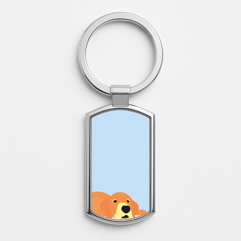 Laying and chilling - Dog Patterns Silver Keyring