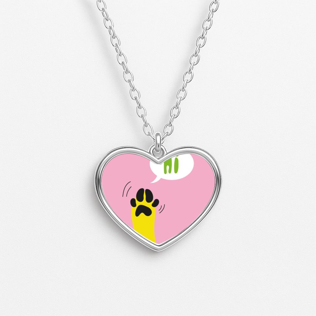 Hi - Dog Patterns Heart Necklace