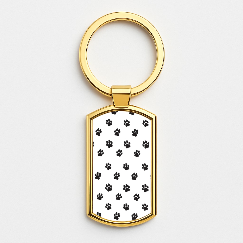Paw pattern - Dog Patterns Gold Keyring