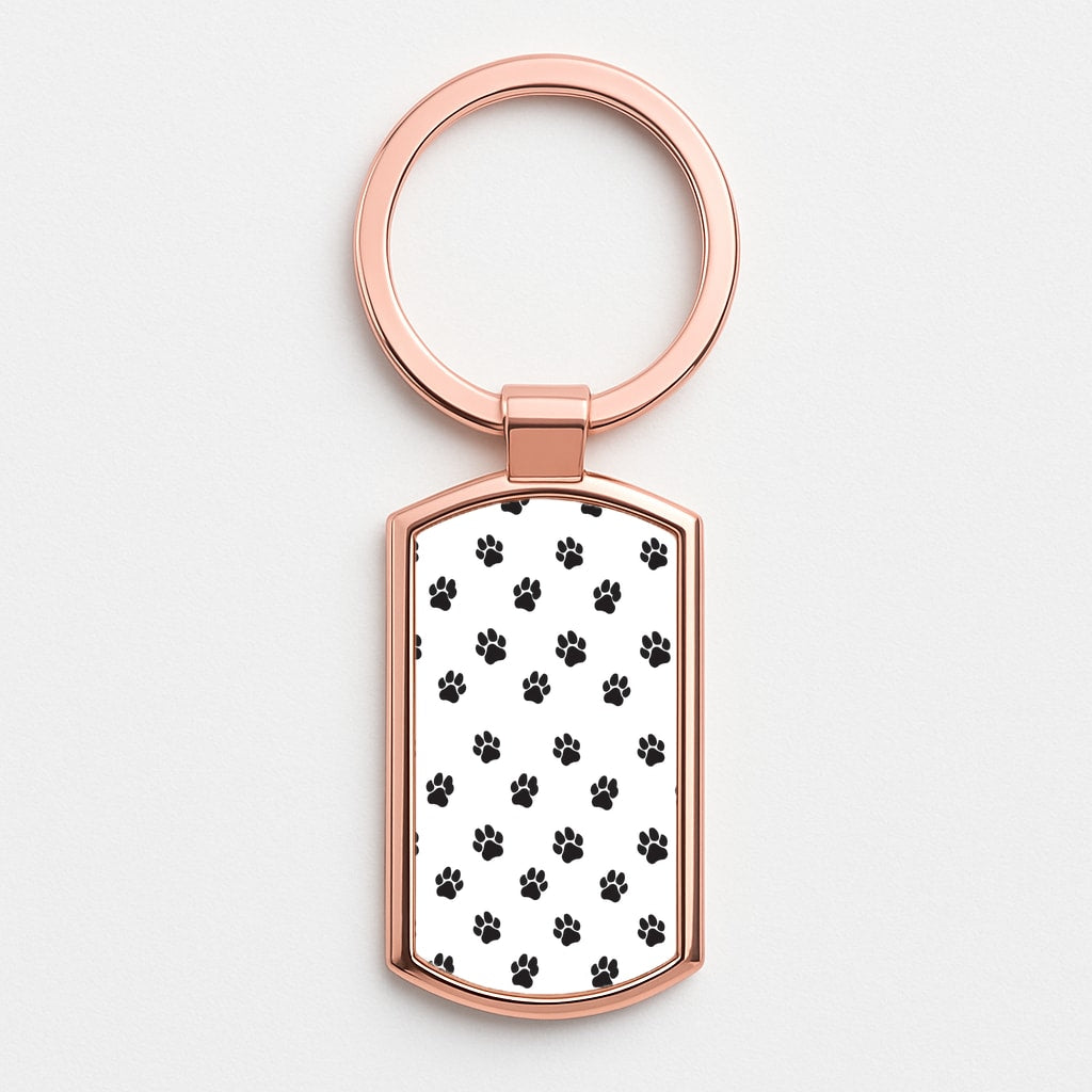 Paw pattern - Dog Patterns Rose Gold Keyring