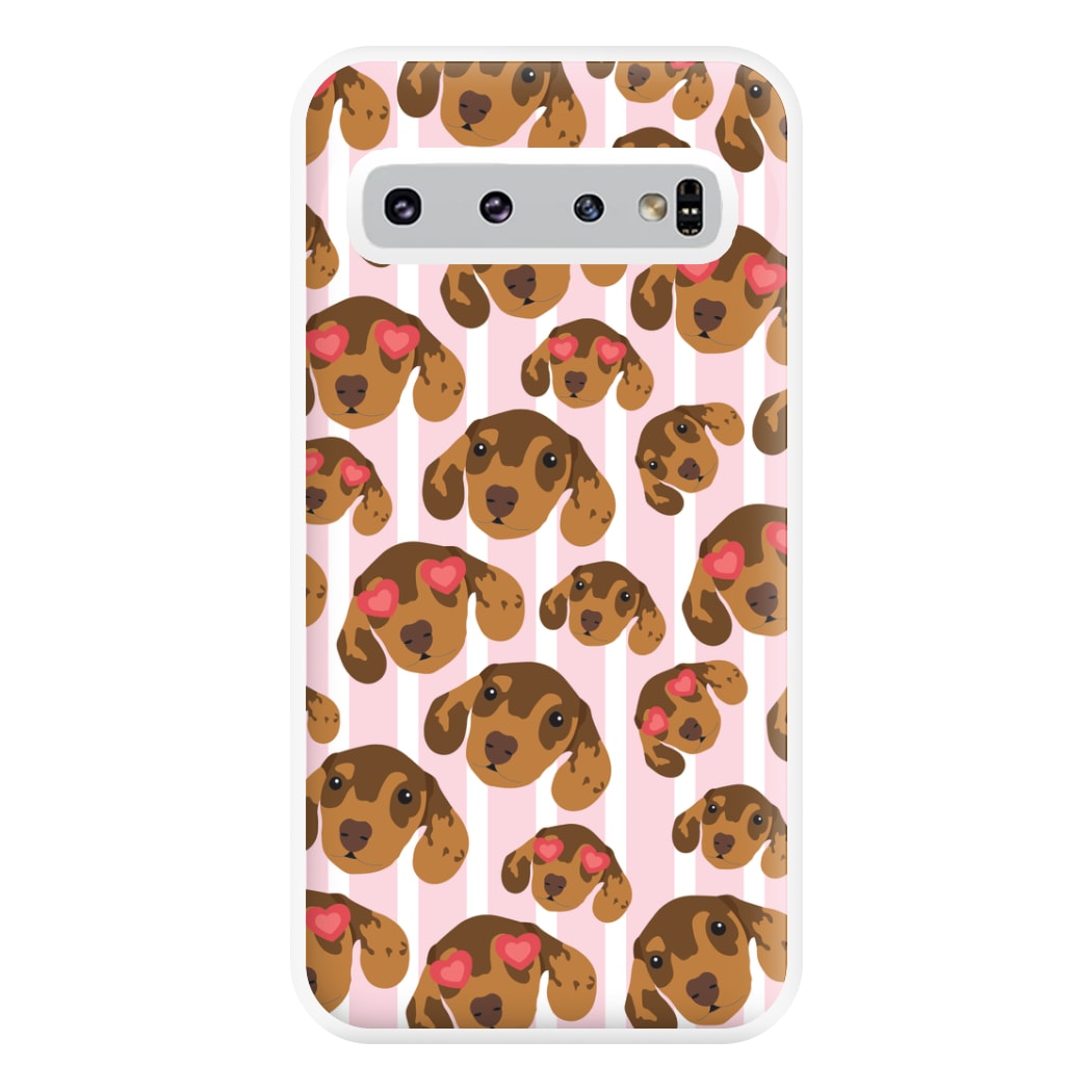 Stripes And Dachshunds Pattern Phone Case for Galaxy S10 Plus