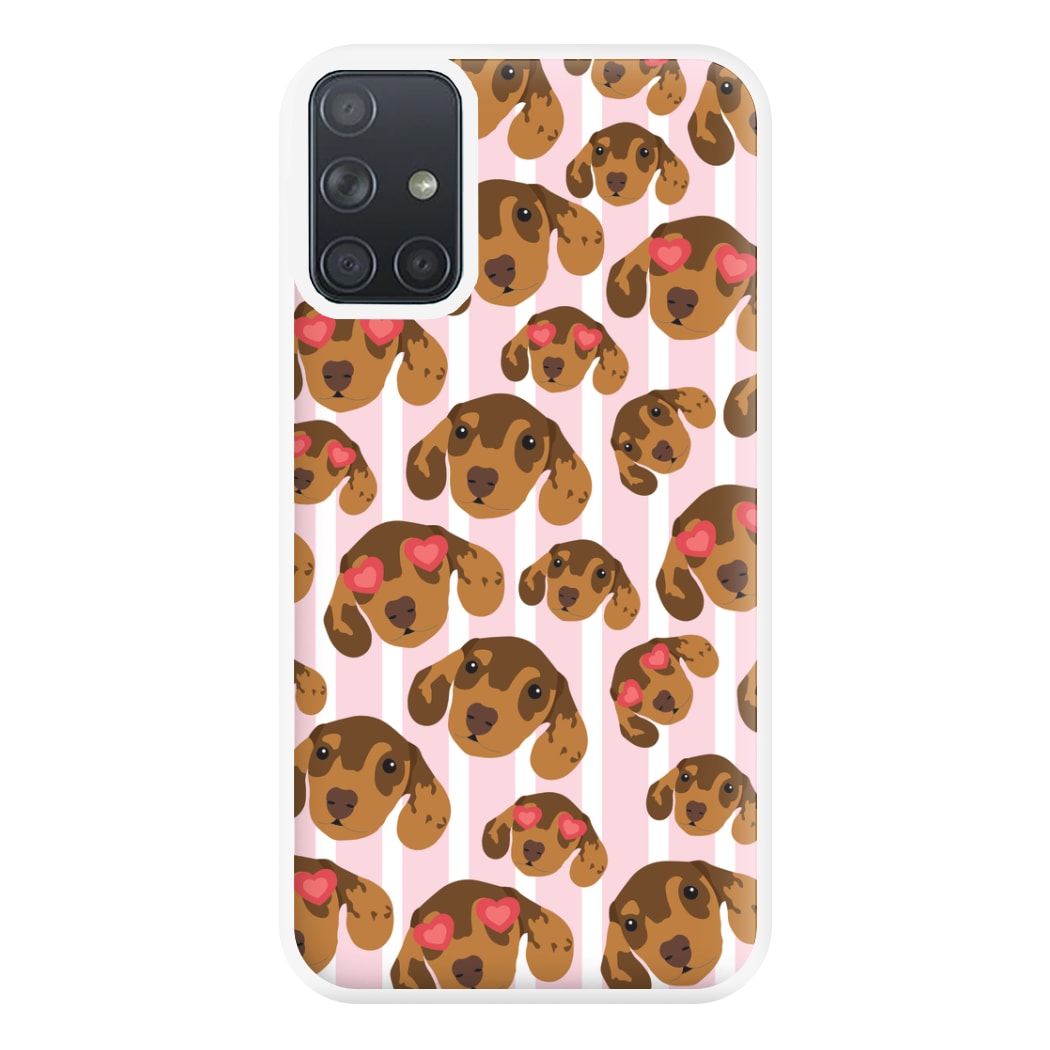Stripes And Dachshunds Pattern Phone Case for Galaxy A71