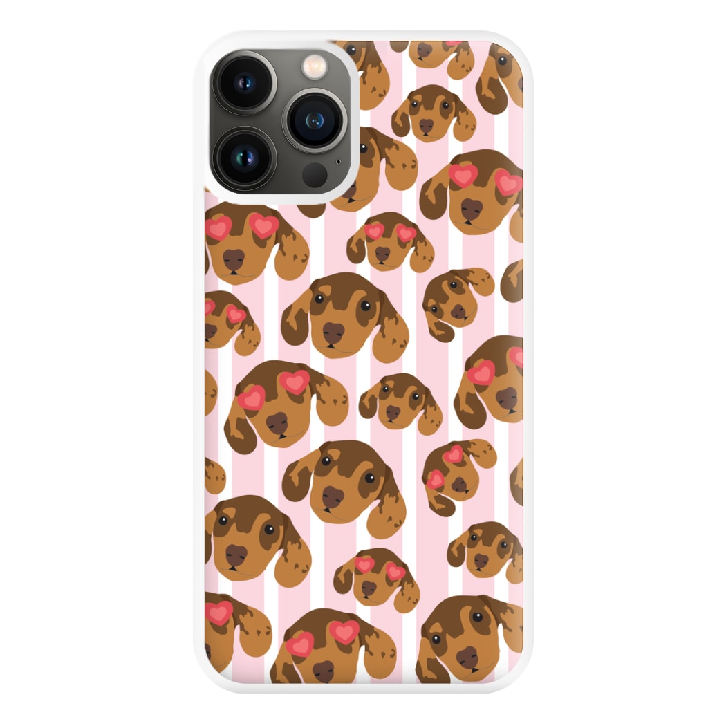 Stripes And Dachshunds Pattern Phone Case for iPhone 13 Pro Max