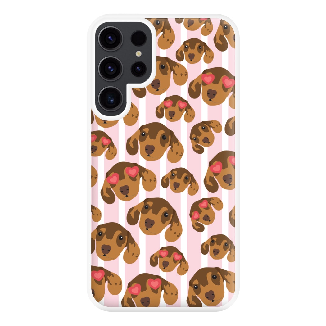Stripes And Dachshunds Pattern Phone Case for Galaxy S23 Ultra