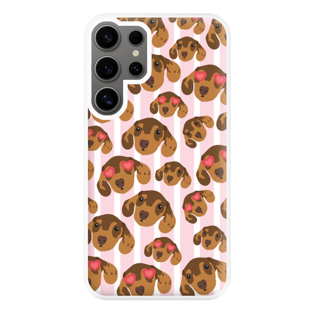 Stripes And Dachshunds Pattern Phone Case for Galaxy S24 Ultra