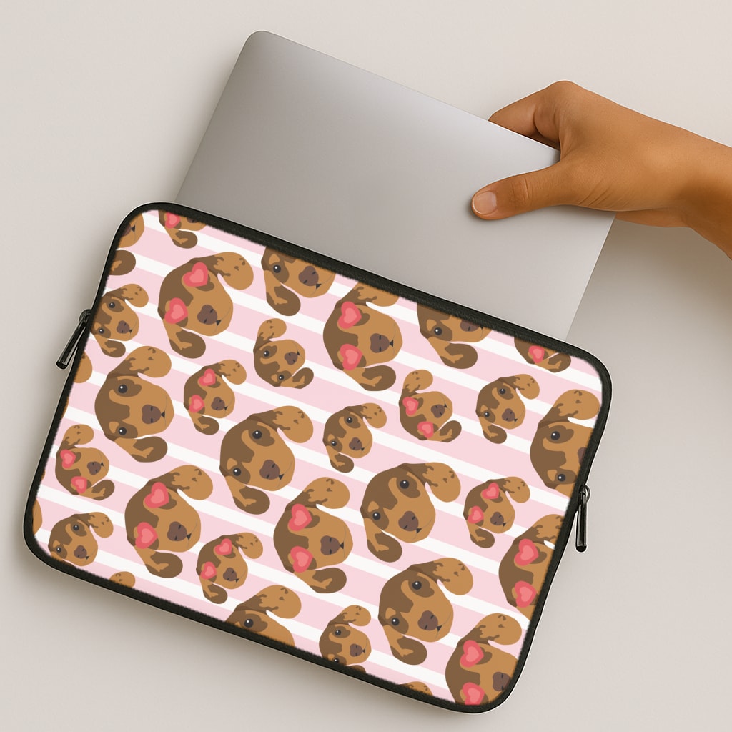 Stripes And Dachshunds Pattern MacBook Case