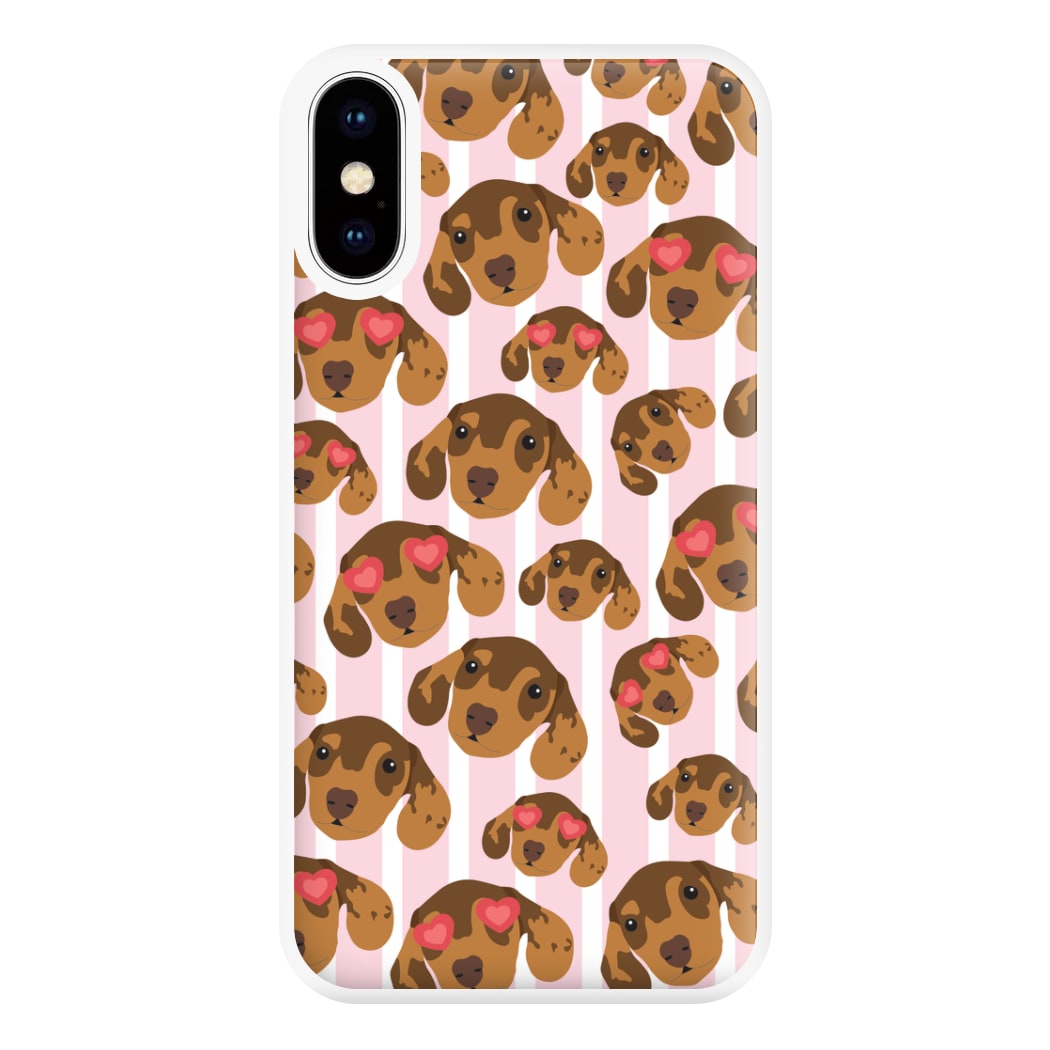 Stripes And Dachshunds Pattern Phone Case for iPhone XS Max