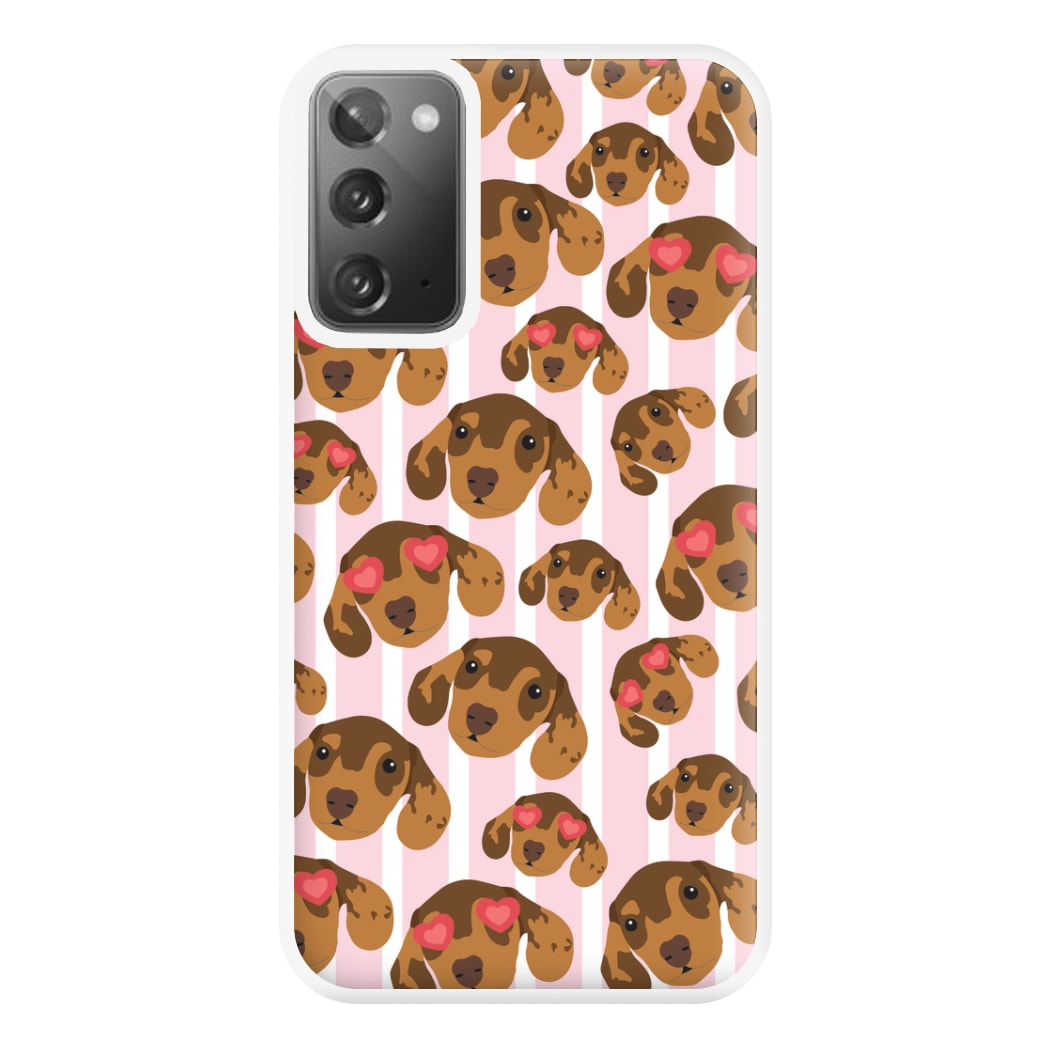 Stripes And Dachshunds Pattern Phone Case for Galaxy Note 20 Ultra