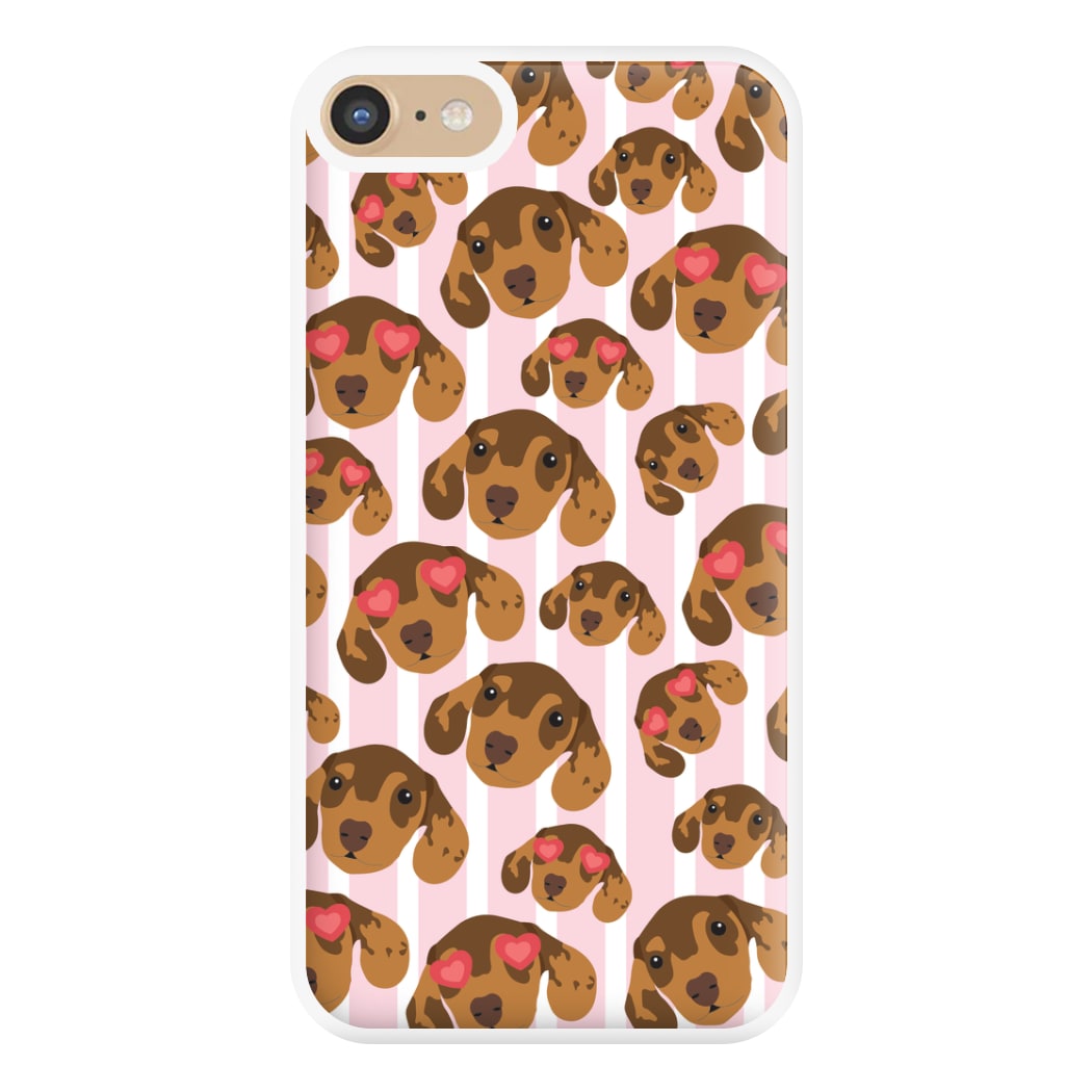 Stripes And Dachshunds Pattern Phone Case for iPhone 6 / 7 / 8 / SE