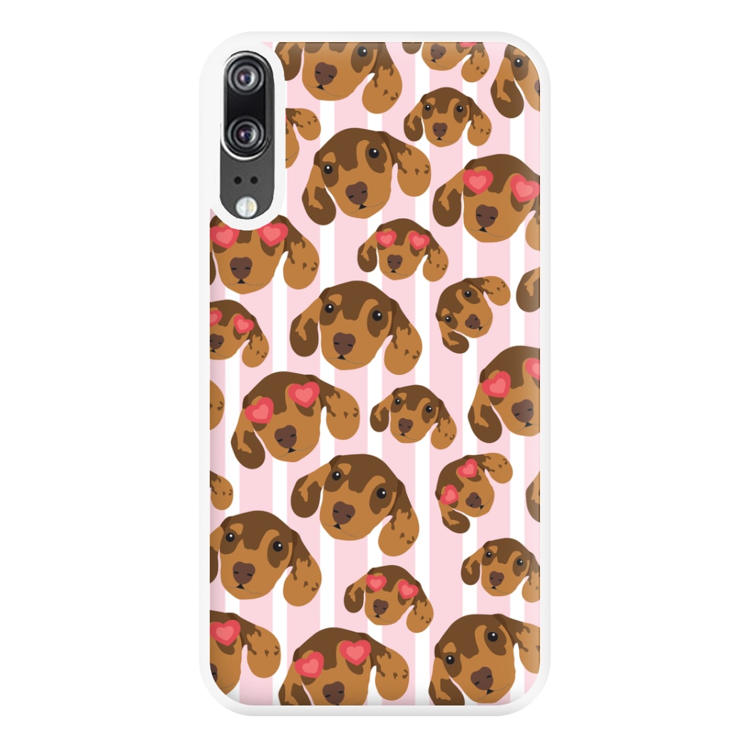 Stripes And Dachshunds Pattern Phone Case for Huawei P20