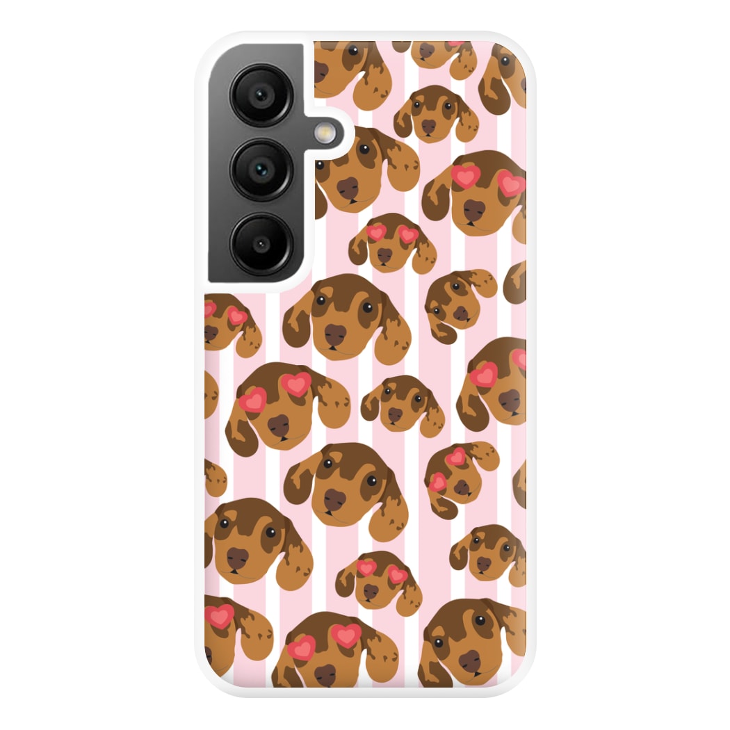 Stripes And Dachshunds Pattern Phone Case for Galaxy A56