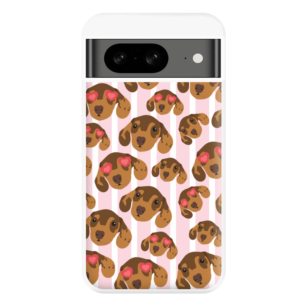 Stripes And Dachshunds Pattern Phone Case for Google Pixel 8