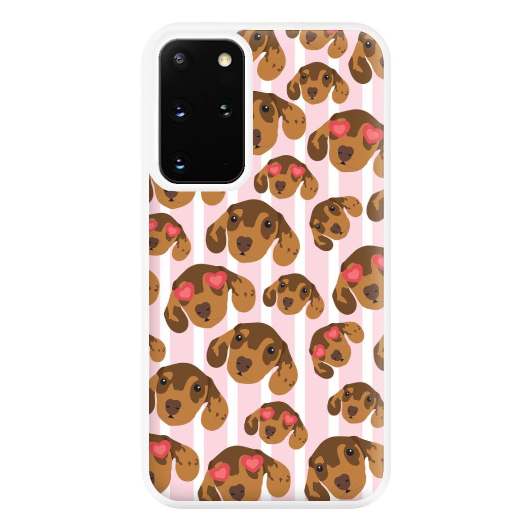 Stripes And Dachshunds Pattern Phone Case for Galaxy S20 Plus