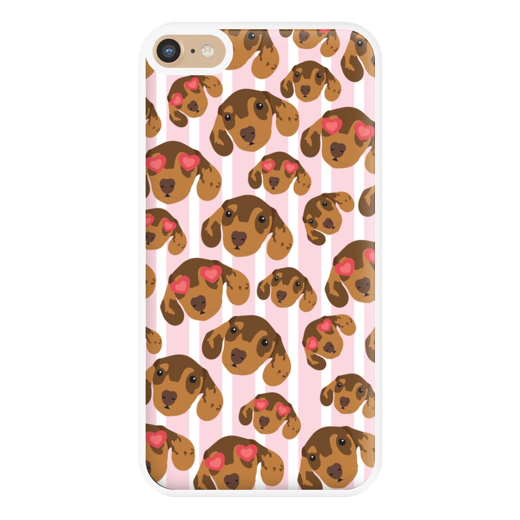 Stripes And Dachshunds Pattern Phone Case for iPhone 6 Plus / 7 Plus / 8 Plus