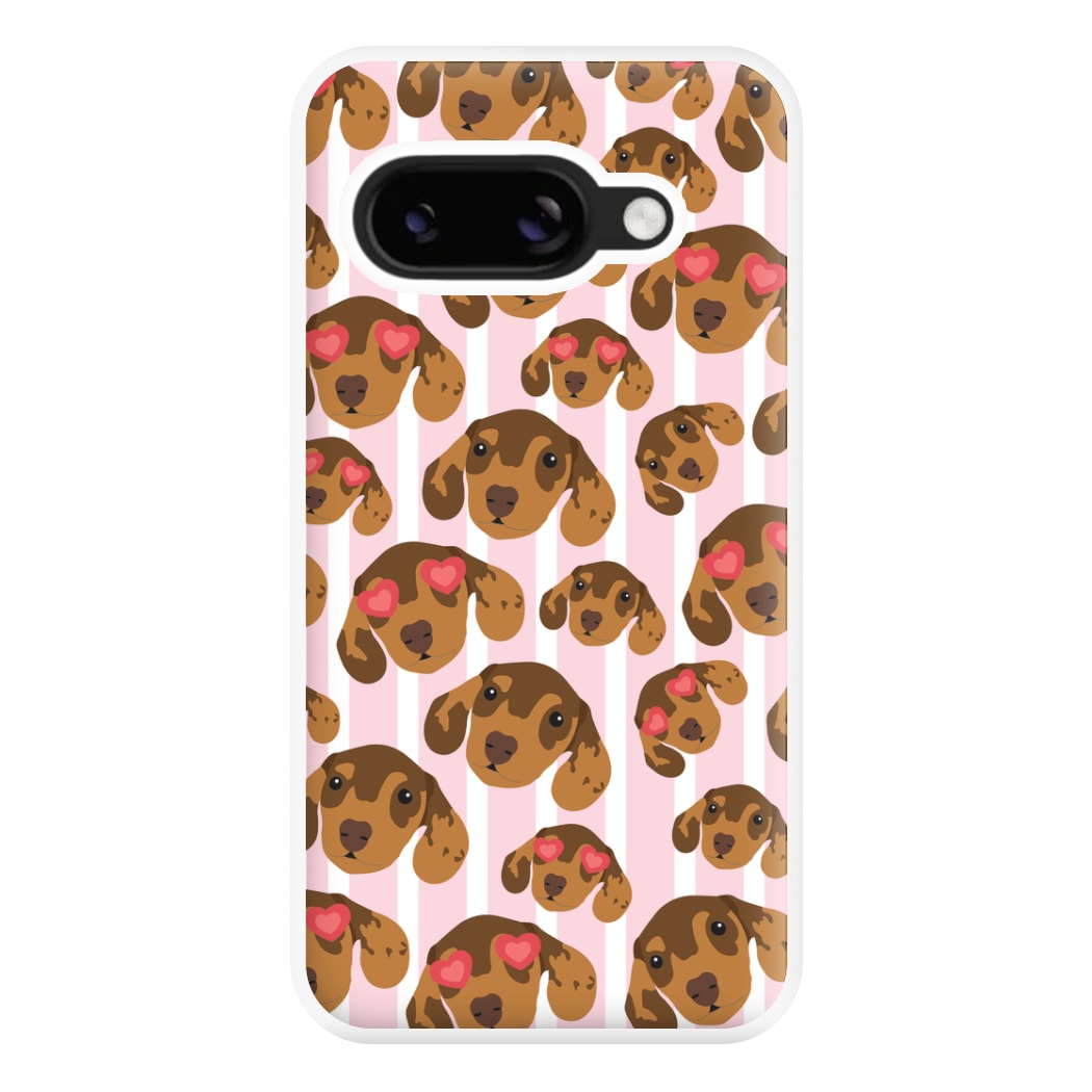 Stripes And Dachshunds Pattern Phone Case for Google Pixel 8a