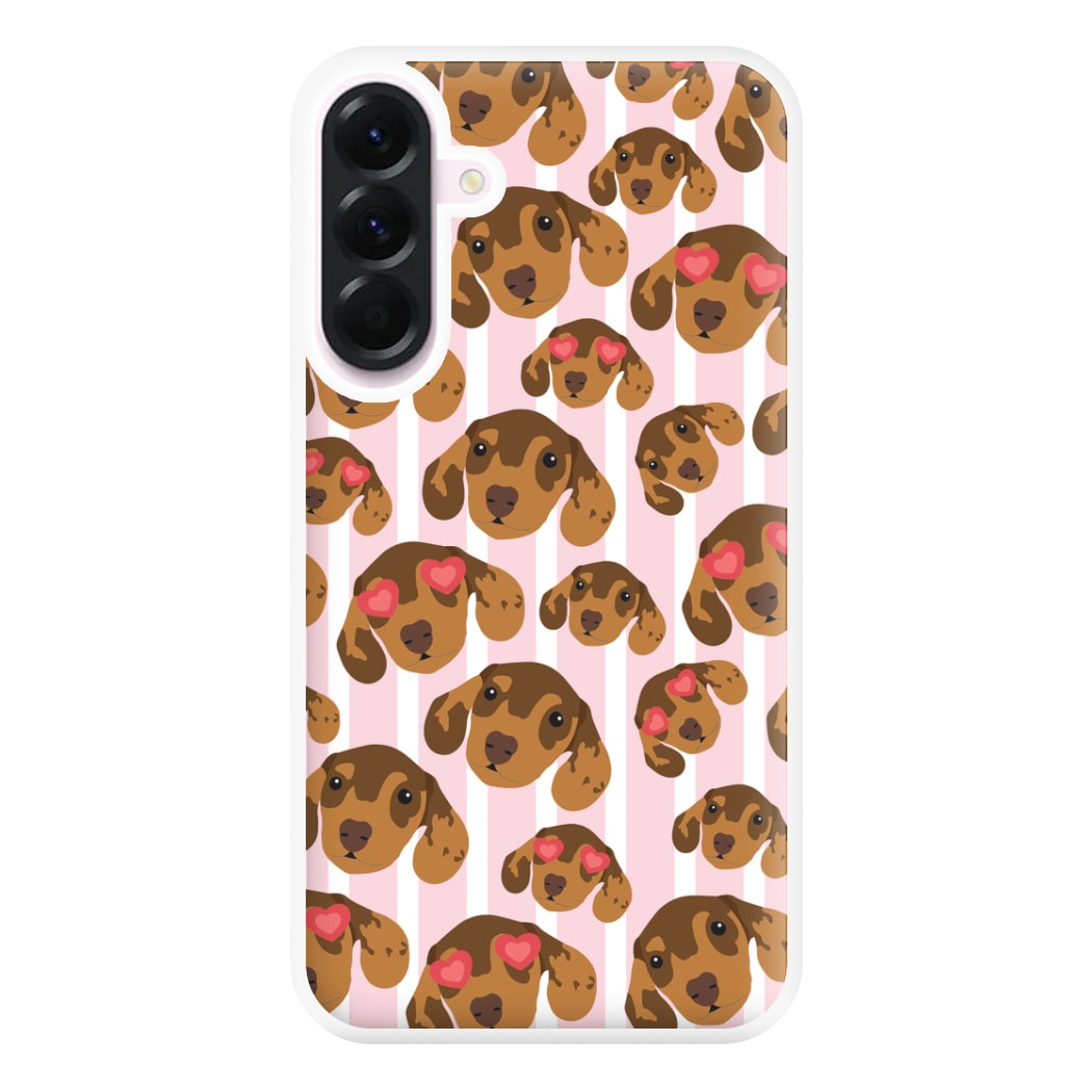Stripes And Dachshunds Pattern Phone Case for Galaxy A36