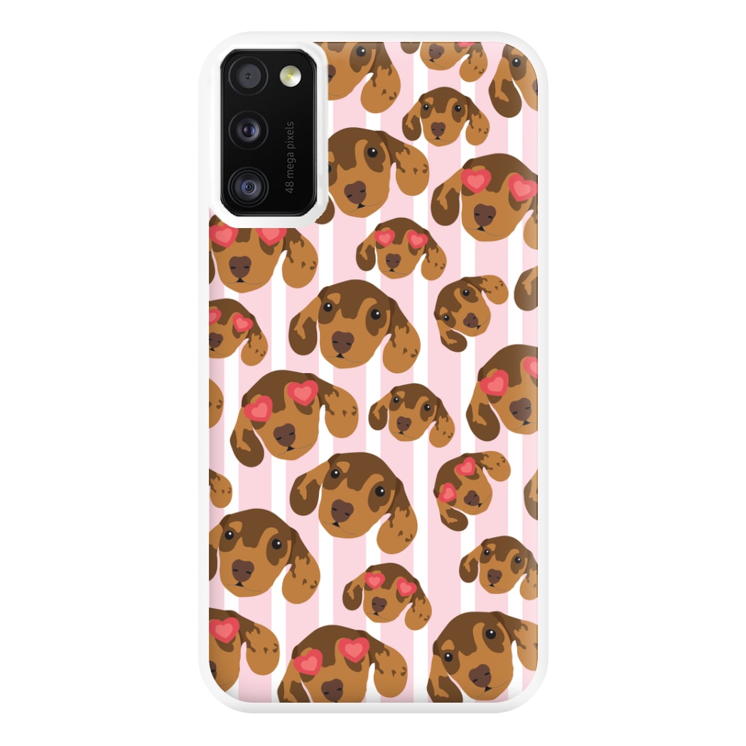 Stripes And Dachshunds Pattern Phone Case for Galaxy A41