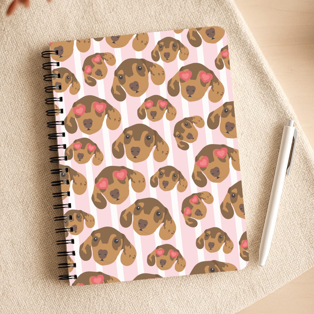 Stripes And Dachshunds Pattern Notepad