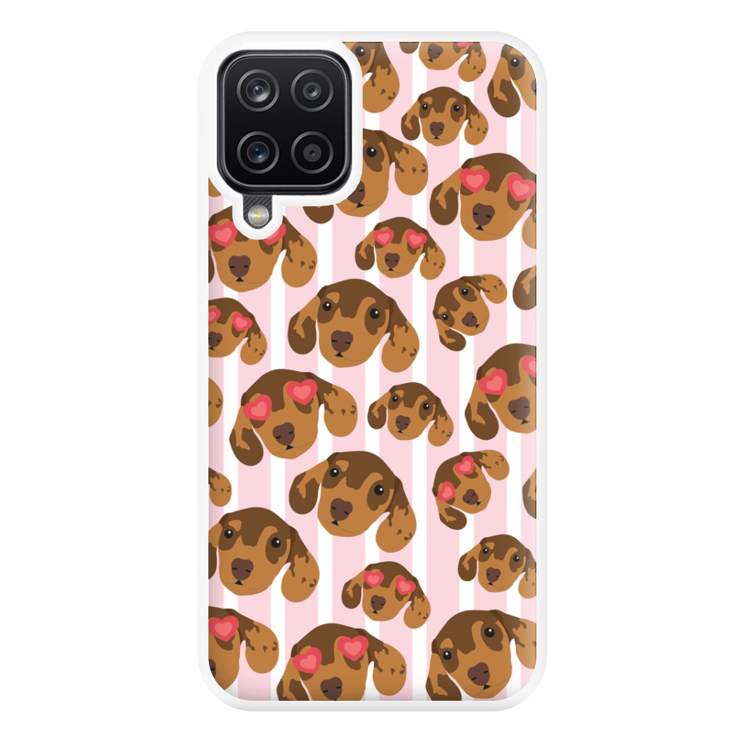 Stripes And Dachshunds Pattern Phone Case for Galaxy A12