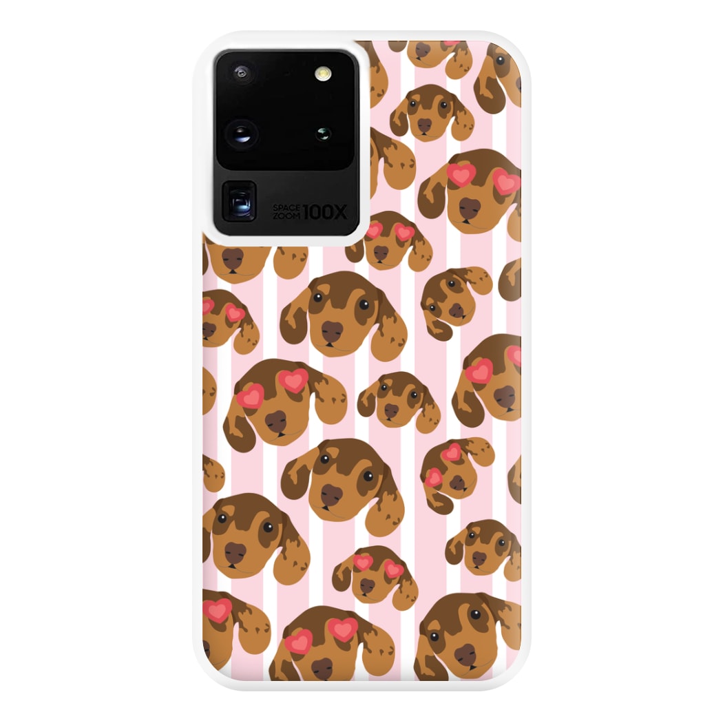 Stripes And Dachshunds Pattern Phone Case for Galaxy S20 Ultra