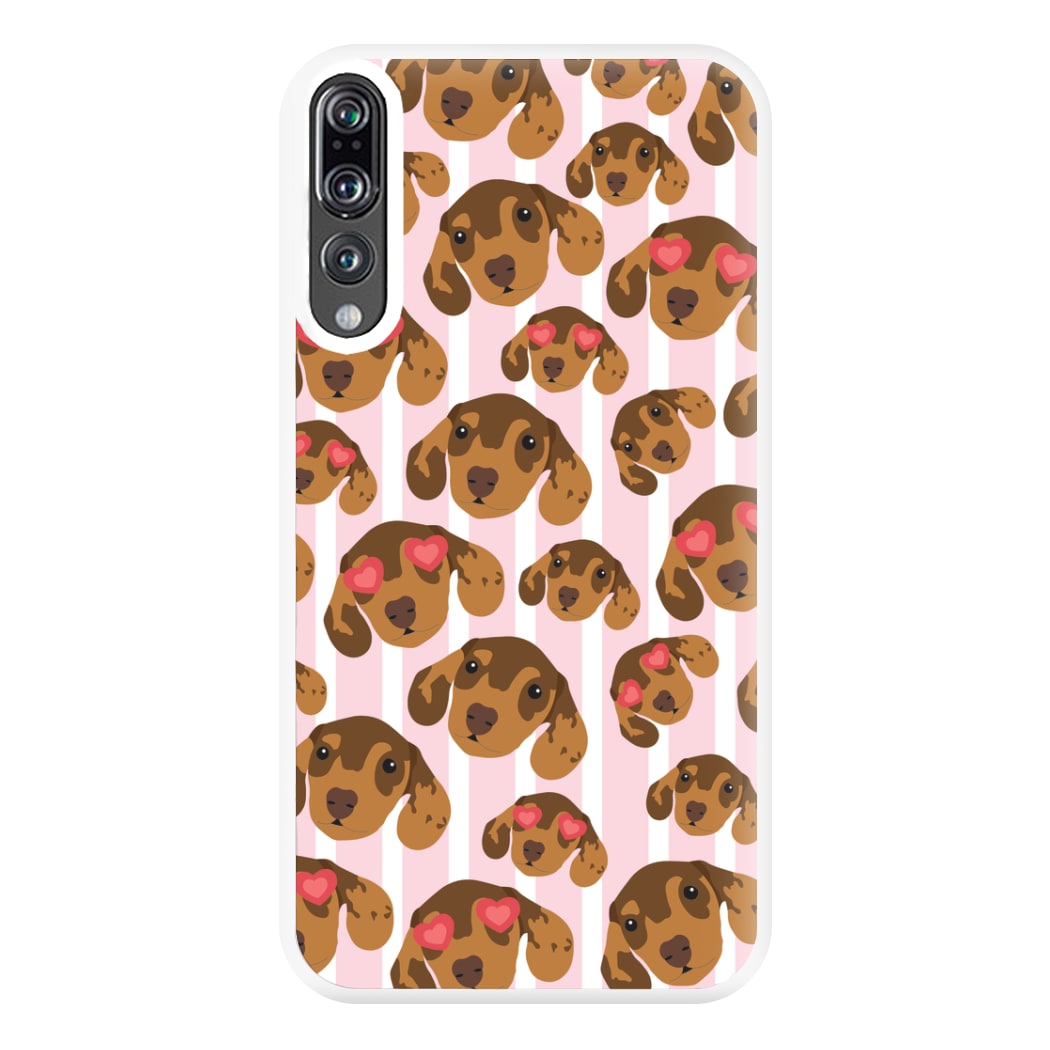 Stripes And Dachshunds Pattern Phone Case for Huawei P20 Pro