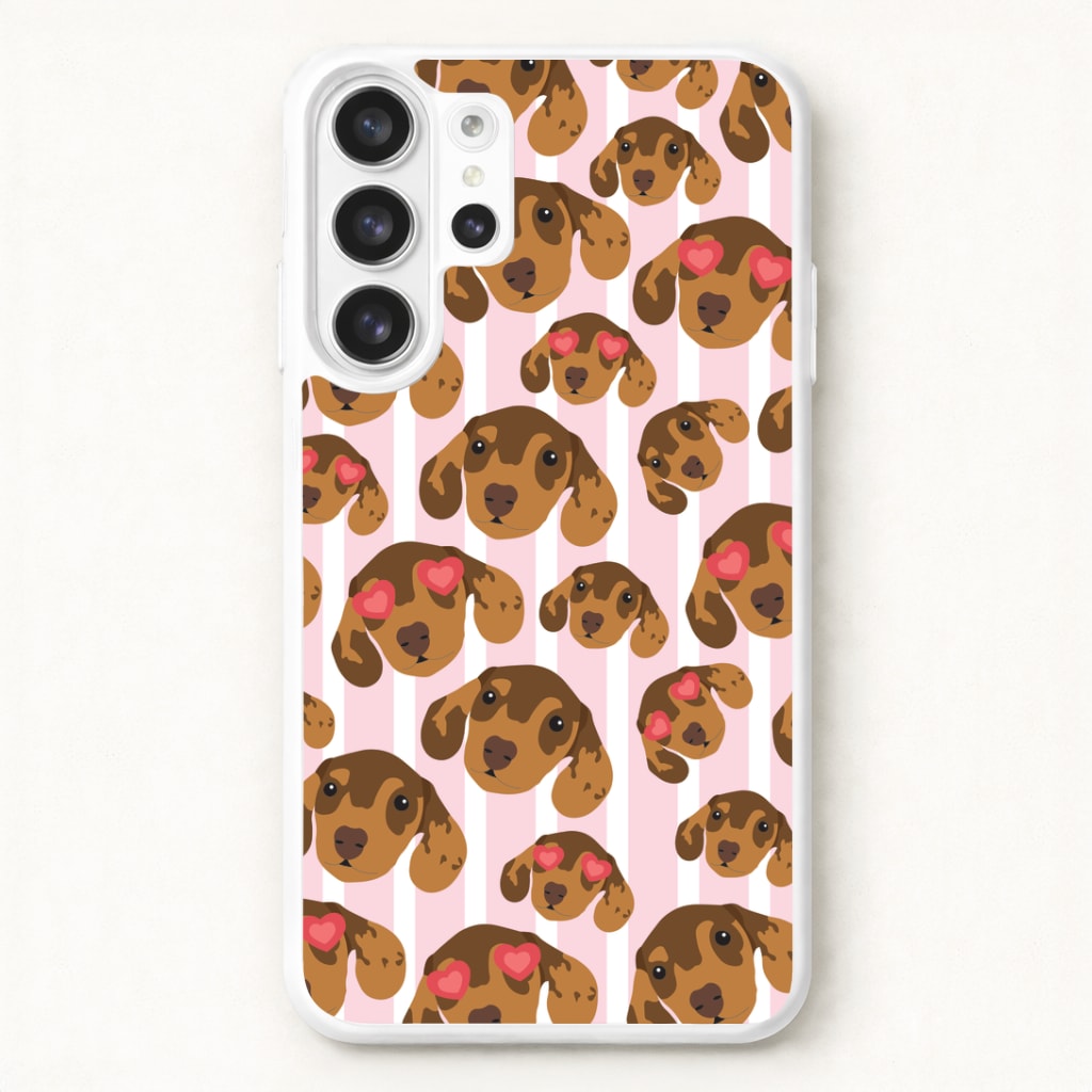Stripes And Dachshunds Pattern Phone Case for Galaxy S26 Ultra