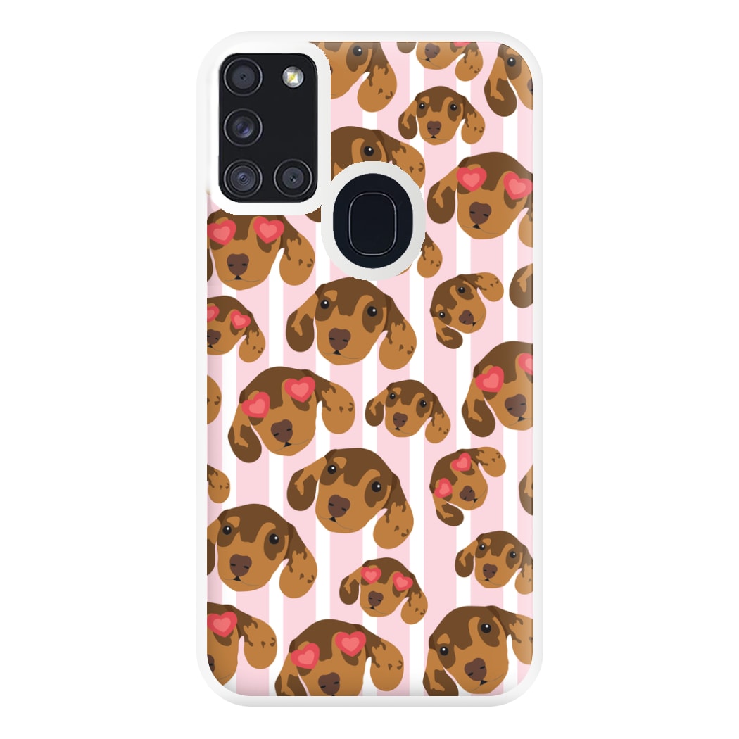 Stripes And Dachshunds Pattern Phone Case for Galaxy A21s