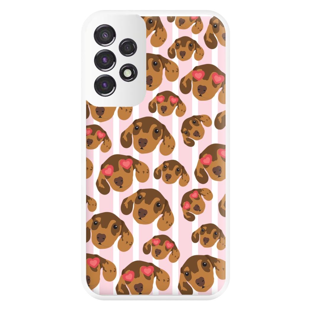 Stripes And Dachshunds Pattern Phone Case for Galaxy A53