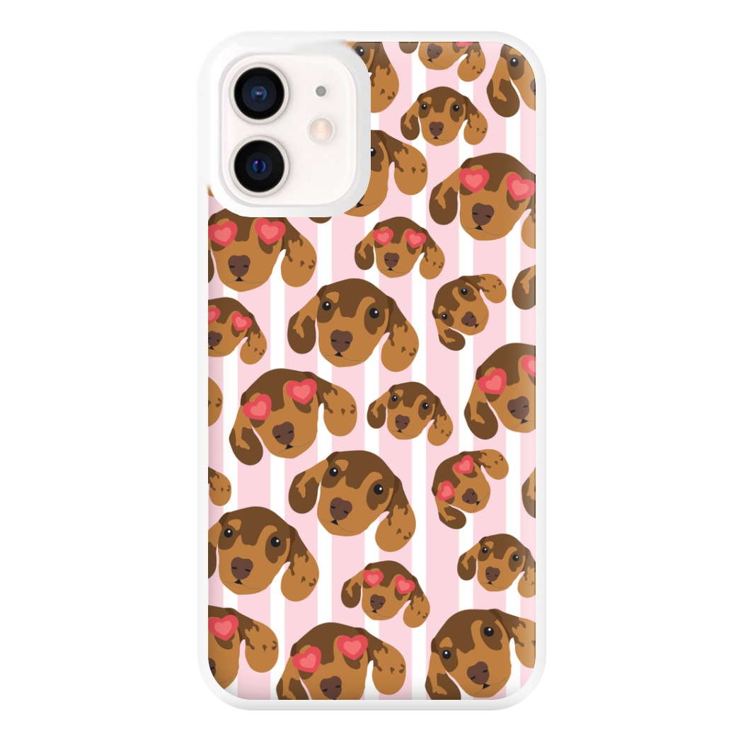 Stripes And Dachshunds Pattern Phone Case for iPhone 12 Mini